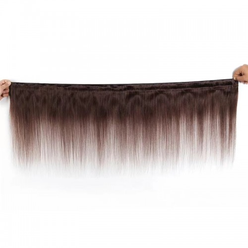 #4 Chocolate Brown Natural Straight Brazilian Human Hair Bundles | Human Hair Wig | Lace Front